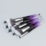 10pcs Crystal Makeup Brushes Powder Eyeshadow Colorful Beauty Cosmetic Brushes